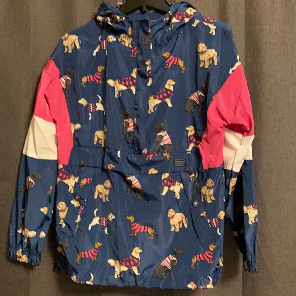 Women’s Simply Southern fun dog theme rain pullover -new.